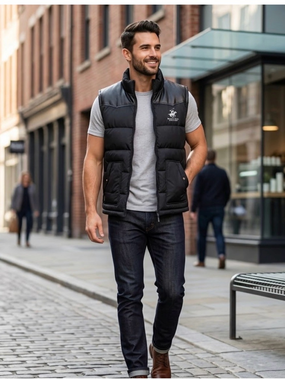 Beverly Hills Polo Club Black Puffer Vest - Modern Fit - Size Large - NWOT